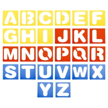 Unique Bargains 5 Inch Letter Stencils Reusable 8' x 8' Alphabet Stencils Templates Letter Stencil, Assorted Colors 26 Pack
