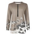 thumbnail image 4 of Chandails à Capuchon Mode pour Femmes 2023 Hauts Automne Manches Longues Ample Chandail à Enfiler Chemise Chic Décontracté Dames Rayé Col Rond Chandails 50 % de Rabais Liquidation Costumes d'Halloween/Noël, 4 of 5