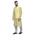 thumbnail image 2 of Atasi Ensemble Kurta Pyjama Indien pour Hommes, Veste Imprimée Classique Décontractée, 2 of 5