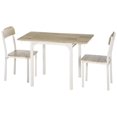 thumbnail image 1 of Oak Drop-Leaf Dining Table Set for 2 | Small Kitchen Table with Chairs | Apartment & Studio Dining Furniture, 1 of 7