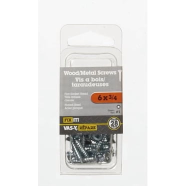 6x3/4" Flat Head Wood Screw 28 Pieces