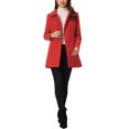 thumbnail image 2 of INSPIRE CHIC Manteau Caban Long d'Hiver à Double Boutonnage pour Femme à Col Peter Pan m Rouge, 2 of 6
