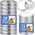 thumbnail image 1 of LEEYNEER 78 Pcs Wide Mouth Canning Lids with Rings Fits Ball  Kerr &amp; More  Premium Mason Jar Lids with Bands/Rings for Wide Mouth Ball  Kerr Jars - Food Grade Material, 1 of 7