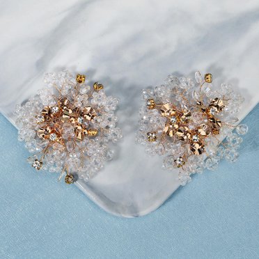 HEALEEP 1 Pair of Versatile Shoe Clips Shoe Jewelry Clips in Golden Metal for High Heels