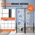 thumbnail image 3 of SKYSHALO 2' x 5.6' Grid Wall Panels Tower, 2 Packs Wire Gridwall Display Racks with T-Base Floorstanding, Double Side Gridwall Panels for Art Craft Shows, Retail Display with Extra Clips and Hooks, 3 of 9
