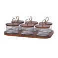 thumbnail image 1 of veasfak Pot de Rangement Alimentaire en Verre Plateau de Service Divisé pour Salon Mariage Bonbons 6 Compartiments, 1 of 8