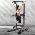 thumbnail image 1 of SOGES Height Adjustable Power Tower Dip Stands Pull up Bar Strength Training for Home Gym Black, 1 of 6