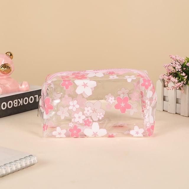 Meitianfacai Transparent Pencil Case Ins Cute High Face Girl Heart Large Capacity Pencil Case
