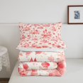 thumbnail image 4 of YST Cartoon Castle Comforter Set Watercolor Roses Floral Bedding Twin,Kawaii Love Heart Pattern Quilt Romantic Theme Down Comforter,Red, 4 of 6