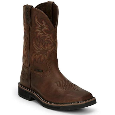 Justin Bottes de Travail Originales pour Hommes Stampede à Embout d'Acier à Embout Carré