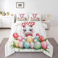 thumbnail image 1 of Erosebridal Cute Bunnies Rabbit Bedding Full Comforter Set for Kids, Happy Easter Down Comforter, Reversible 3 Pieces, 1 of 8