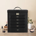 thumbnail image 3 of 6 Layers Womens Jewellery Boxes Table Top Large Leather Chest Jewelry Organizer Case w/ Removeable Drawers, 3 of 8