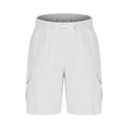 thumbnail image 3 of asjyhkr Mens Cargo Shorts Lightweight Breathable Linen Shorts with Multi Pockets Drawstring Elastic Summer Beach Shorts, 3 of 5