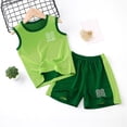 thumbnail image 2 of MIASHUI Boys Loose Athletic Short Sleeve Shirt and Active Mesh Shorts Set,Green,7-8 Years, 2 of 3