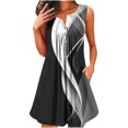 thumbnail image 1 of Dresses for Women Womens Sleeveless Round Print Button Pullover Dress, 1 of 1