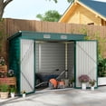 thumbnail image 2 of Outsunny 8 x 4FT Metal Garden Storage Shed with 2 Vents, Green, 2 of 9