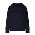 thumbnail image 4 of FAOWME Child Solid Color Hooded Silk Checked Tops Coat Navy 3-4 Years, 4 of 4
