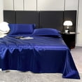 thumbnail image 1 of TopLLC Ice Silk Bed Sheet Pillow Case 3-piece Set - And Luxurious Soft Ice Silk Bed Sheet Suitable For All Seasons Cool Ice Silk Fabric Machine Washable Ice silk bed sheet, 1 of 9