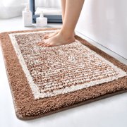 Lzobxe Floor Mats Bathroom Rugs, Soft and Non-Slip Microfiber Shower Carpet, Machine Wash Dry Bath Mats for Floor Tub and Shower