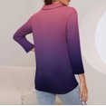 thumbnail image 3 of T-shirts pour Femmes Mode Féminine T-Shirt Imprimé Manches 3/4 Blouse Col Rabattu Décontracté, 3 of 8