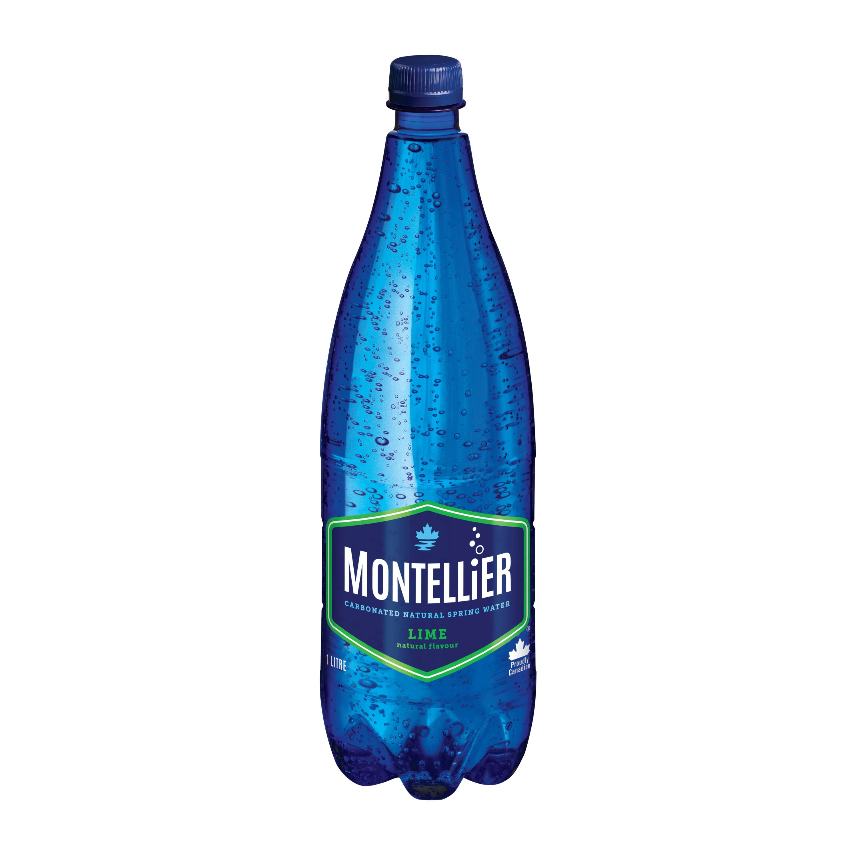 Montellier Lime Carbonated Natural Spring Water 1 L, Bottle