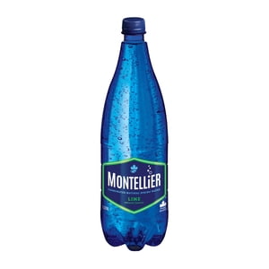 Montellier Lime Carbonated Natural Spring Water 1 L, Bottle