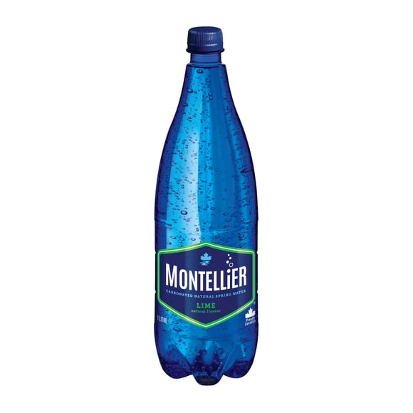 Montellier Lime Carbonated Natural Spring Water 1 L, Bottle
