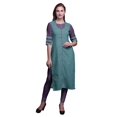 thumbnail image 1 of Bimba Kurti Droite en Rayonne Slub à Manches 3/4 Tunique Imprimée Haut Vêtements d'Été, 1 of 6
