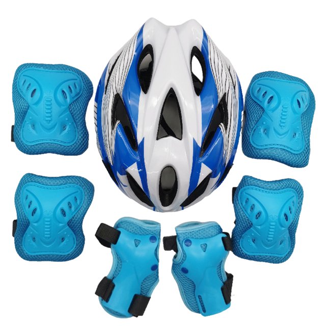 ZheElen 7 Pieces Adjustable Roller Skating Protector Toddler Set Good Heat Dissipation Elbow Pads for Riding Outdoor Type 3