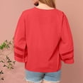 thumbnail image 4 of Timegard Hauts pour Femmes Col en V Manches 3/4 Chiffon Léger Ample Décontracté Fluide Haut Blouse Plage, 4 of 5