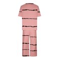 thumbnail image 4 of Mikilon Pyjama Décontracté pour Femmes, Ensemble de Sommeil Mode Imprimé à Manches Courtes, Pantalon Capri, 2 Pcs, Col Rond, Tenue de Détente Décontractée avec Poches, Ensemble 2 Pcs, Rose, TG, 4 of 8