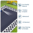thumbnail image 2 of Outdoor Rug 9x12 Waterproof Reversible Patio Rug Modern Geometric Outdoor Carpet, Fade-Proof & Weather Resistant Minimalist RV Picnic Camping Mat for Garden Backyard Balcony, Black Blue, 2 of 10