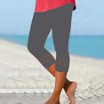 thumbnail image 3 of FNFYFH Clearance Womens 2 Pack Yoga Capri Pants Solid Color Leggings Set,Gray, 3 of 5