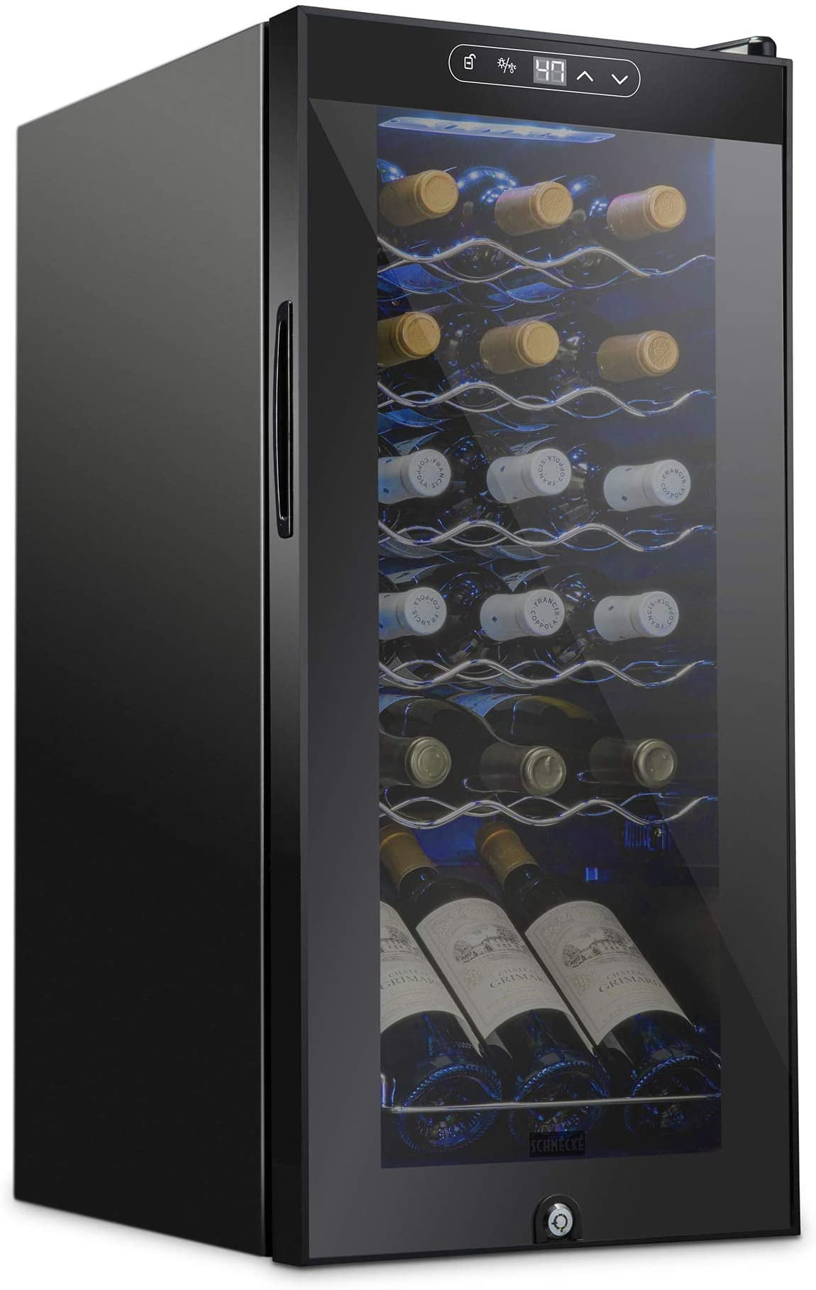 Schmecke Réfrigérateur à vin, réfrigérateur à vin debout, réfrigérateur à vin de 18 bouteilles