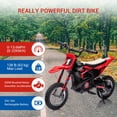 thumbnail image 3 of EDTara 24V Ride on Motorcycle for Kids,13.6MPH Fast Speed Electric Battery-Powered Off-Road Motocross with 250W Strong Motor, Chain-Driven,Leather Seat,Disc Brake,Air-Filled Tires, 3 of 8