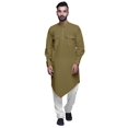 thumbnail image 1 of Atasi Kurta Asymétrique Chemise Décontractée Boutonnée Coton Kurta Décontractée Homme, 1 of 5