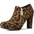 thumbnail image 1 of Unique Bargains Women's Chunky High Heel Platform Round Toe Ankle Boots, 1 of 7