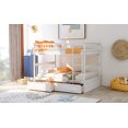 thumbnail image 3 of King Size Bed Frame,(Please Carefully Check The Size) Full over Full Bunk Bed with Drawers, Convertible Beds, White,Full Size Bed Frame,(Please Carefully Check The Size), 3 of 13