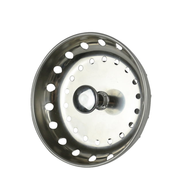 EGNMCR Bathroom Sink Stopper Rubber Plug Standard Laundry Lavatory Sink plug with a stainless steel strainer designed to prevent clogging by capturing debris while allowing water flow. Features finely spaced mesh and beveled edges for a secure fit. Suitable for bathroom renovation, RV, dorm, or home office sinks.