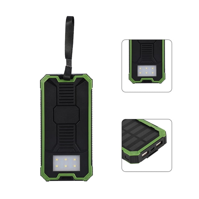 Solar Charger Power Bank 20000mAh, Provides Dual USB Ports & Flashlight, Portable Wireless Charger Rechargable Battery Bank for , Camera and Other Digital Products