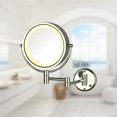 thumbnail image 4 of JERDON Miroir de Maquillage Mural avec Éclairage LED - Miroir de Maquillage Éclairé par Fil Direct avec Grossissement 8X & Finition Chrome Support Mural - Modèle HL75CD, 4 of 4