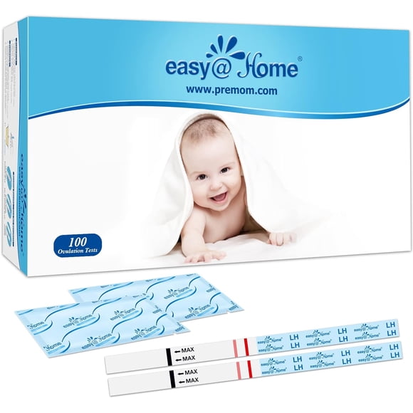 Easy@Home Bandes de Test d'Ovulation (Lot de 100) Paquet Économique, Trousse de Préditeur d'Ovulation Fiable et Test de Fertilité, 100 Tests