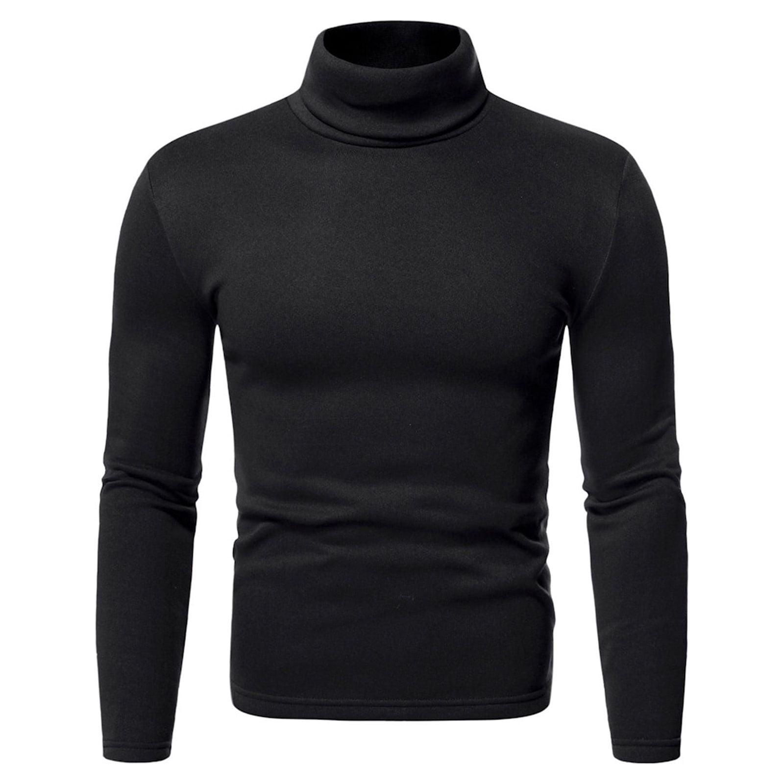 Mens Turtleneck Long Sleeve Solid Colour Stretch Slim Fit Bottoming Top Blouse
