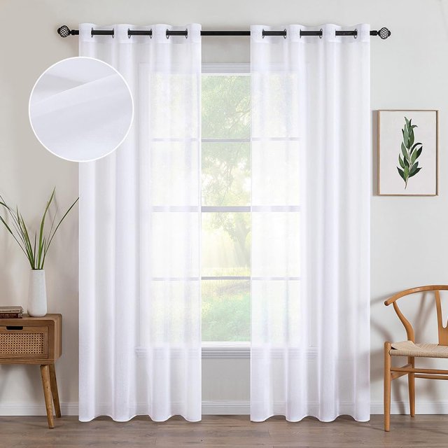 Panneaux en Terre Cuite Semi-Transparents pour Fenêtre, Rideaux Bohèmes à Oeillets, Voilages/traitements en Lin Texturé pour Chambre et Salon, Rouille Rétro Automne, Décor Moderne (X es)