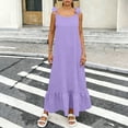 thumbnail image 2 of Sentmoon Robe de Plage Vacances Sans Manches Col Rond Grande Taille Robe Athlétique Printemps Couleur Unie Dos Ouvert Coupe Régulière Robe d'Été pour Femmes Mode pour Usage Quotidien Décontracté TG, 2 of 8
