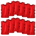 thumbnail image 1 of TOPTIE Lot de 12 Chasubles d'Entraînement, Dossards de Soccer pour Équipe - Jeunesse - Rouge, 1 of 7