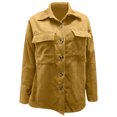 thumbnail image 4 of Hauts à Manches Longues pour Femmes Poches Boutons Hauts à Manches Longues Manteau Couleur Unie Col Rabattu Veste Manteau Long à Manches Longues pour Femmes, 4 of 5