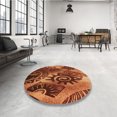 thumbnail image 4 of Ahgly Company Tapis d'Intérieur Lavable à la Machine, Carré, Transitionnel, Rouge Cramoisi, Tapis de Zone, 5 Pieds Carré, 4 of 7