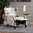 thumbnail image 4 of Christopher Knight Home GDFStudio Westeros Traditional Wingback Fabric Recliner Chair (White & Blue Floral), 4 of 4