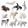 thumbnail image 1 of Ensemble de Figurines d'Animaux d'Hiver Arctique 10 Pcs Modèles d'Animaux Miniatures Collection de Jouets Éducatifs, 1 of 9
